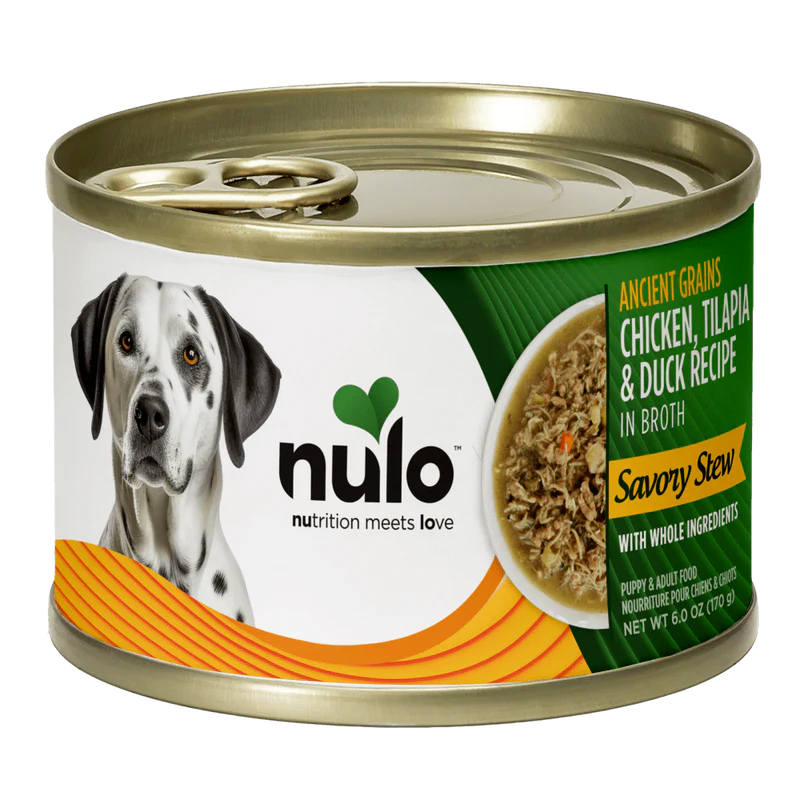 Nulo Ancient Grain Savory Stew Chicken, Tilapia & Duck Stew Recipe for Dogs