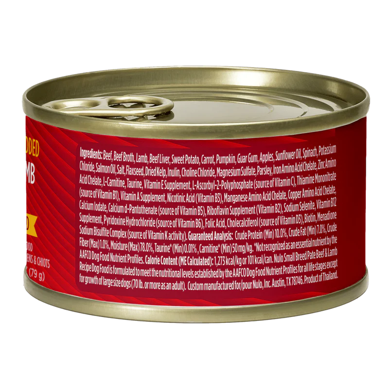 Nulo Small Breed Pate For Puppy & Adult Beef & Lamb Recipe for Dogs