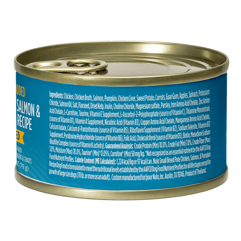 Nulo Small Breed Pate For Puppy & Adult Chicken, Salmon & Pumpkin Recipe for Dogs