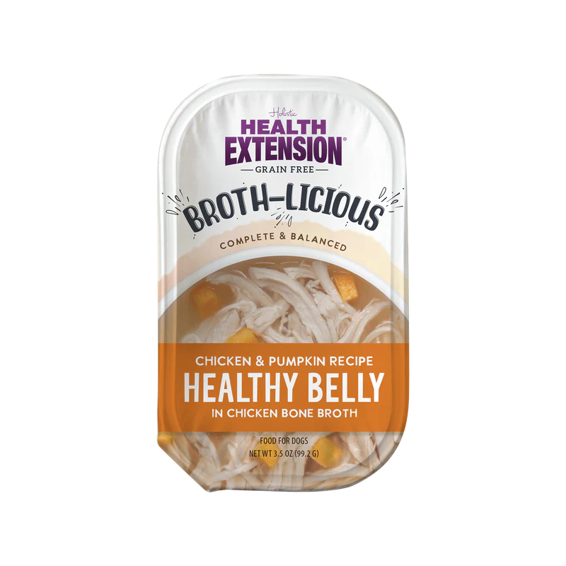 Health Extension Broth-licious Healthy Belly Chicken & Pumpkin Recipe Wet Dog Food