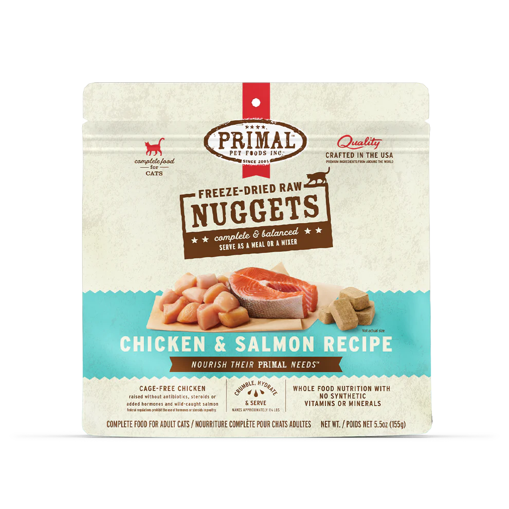 Primal Pet Foods Freeze-Dried Raw Nuggets Cat Food Beef & Salmon Recipe