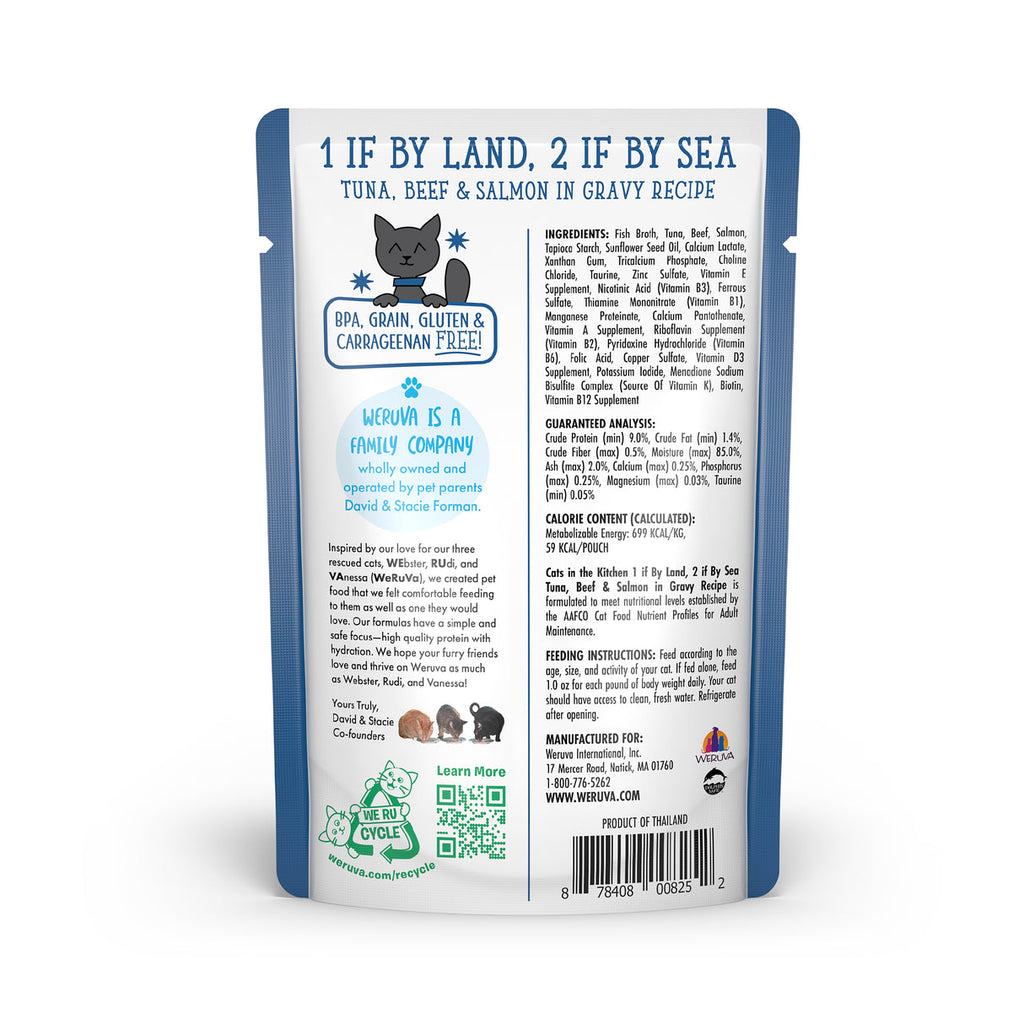 Weruva Cats In the Kitchen 1 If by Land 2 If by Sea Pouches Wet Cat Food