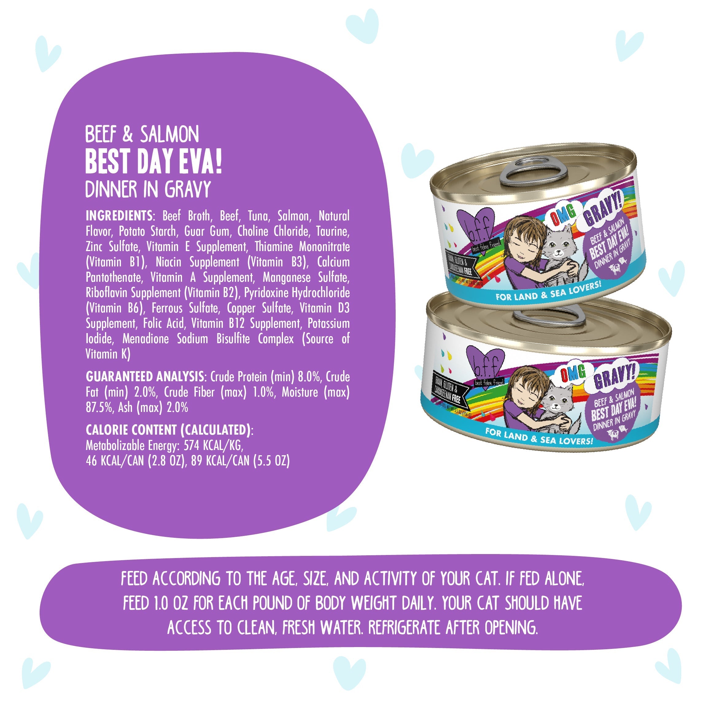 Weruva BFF Oh My Gravy Best Day Eva Grain Free Beef & Salmon in Gravy Canned Cat Food