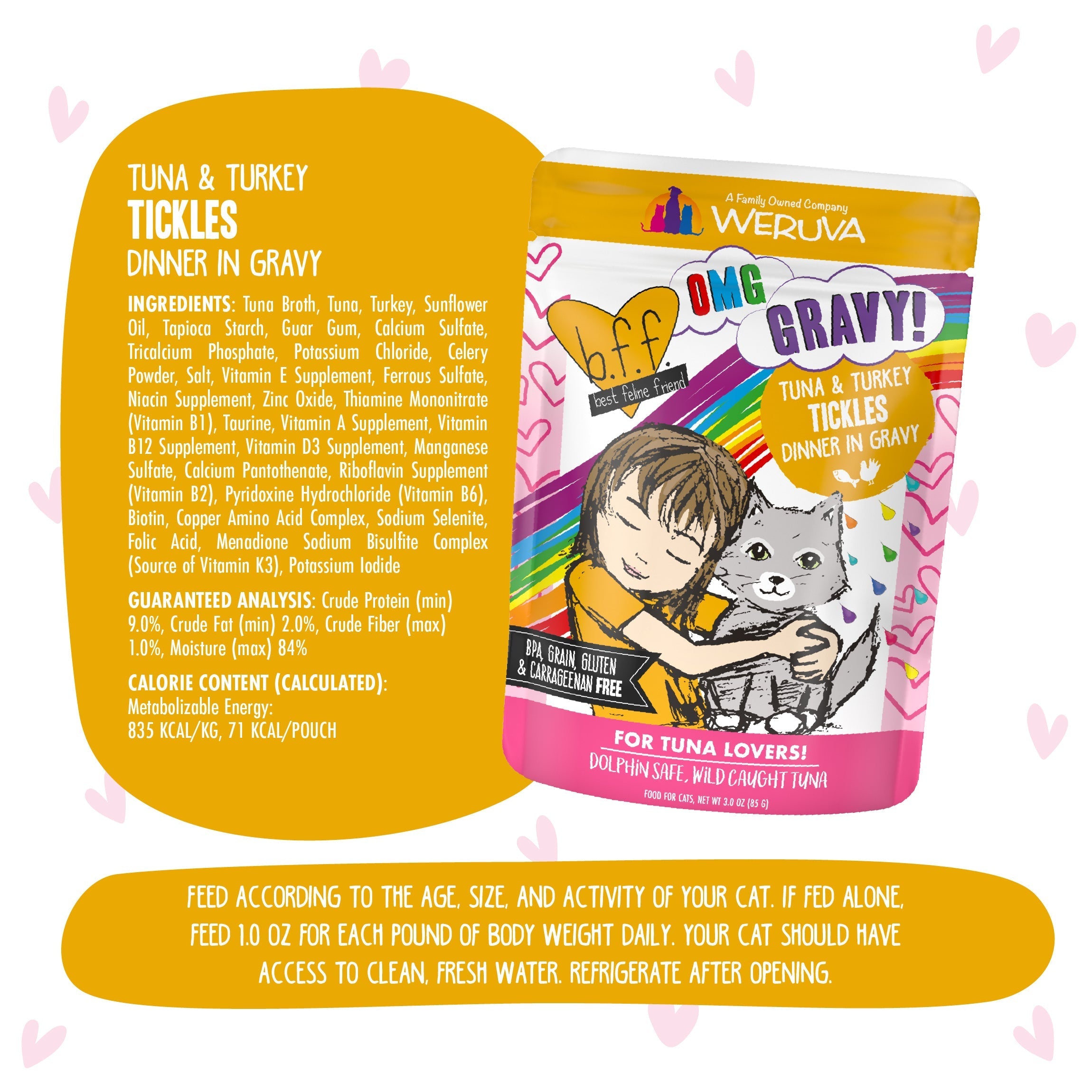 Weruva BFF Tuna & Turkey Tickles Recipe Pouches Wet Cat Food