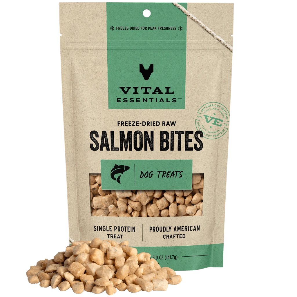 Vital Essentials Freeze Dried Raw Salmon Bites Dog Treats