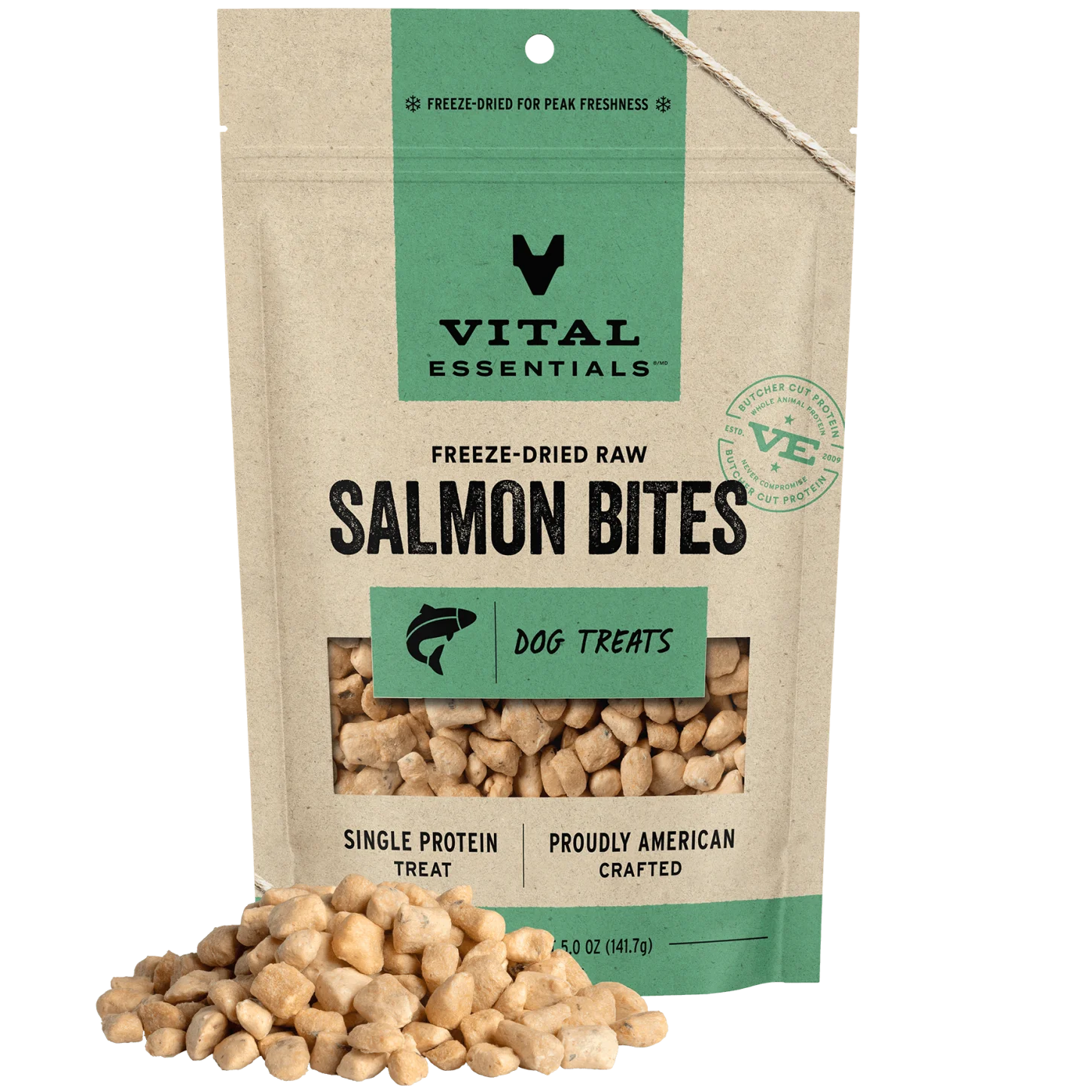 Vital Essentials Freeze Dried Raw Salmon Bites Dog Treats