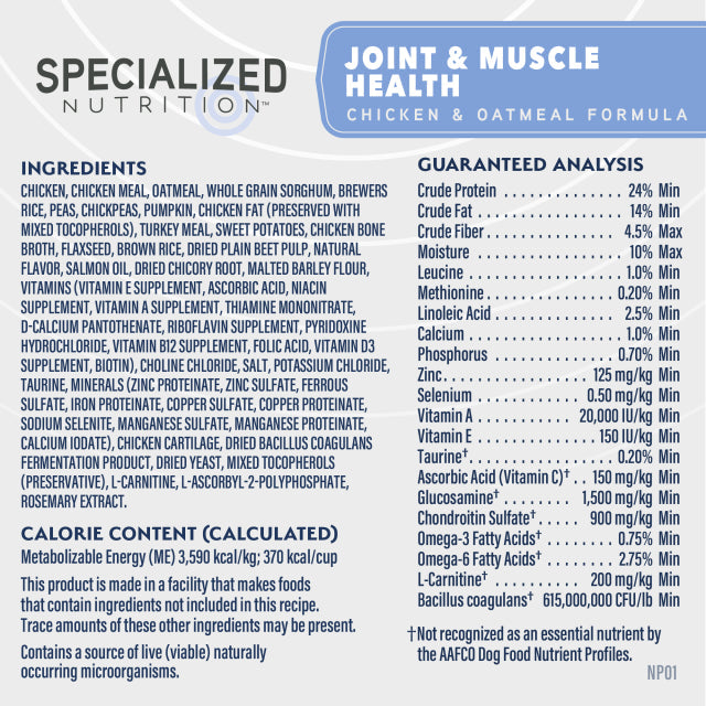 Natural Balance Joint & Muscle Health Chicken & Oatmeal Formula Dry Dog Food