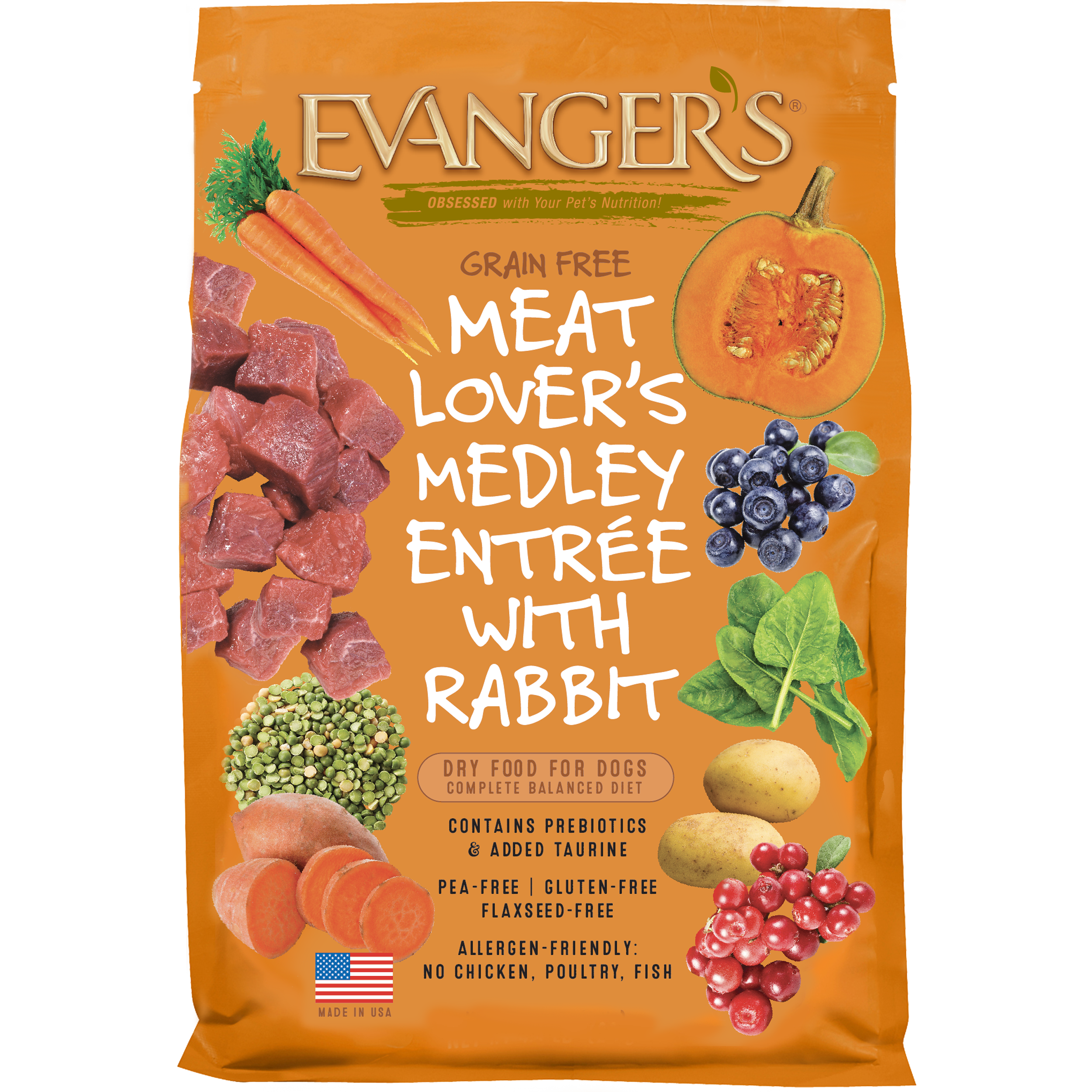 Evanger's Grain-Free Meat Lover’s Medley with Rabbit Dry Dog Food