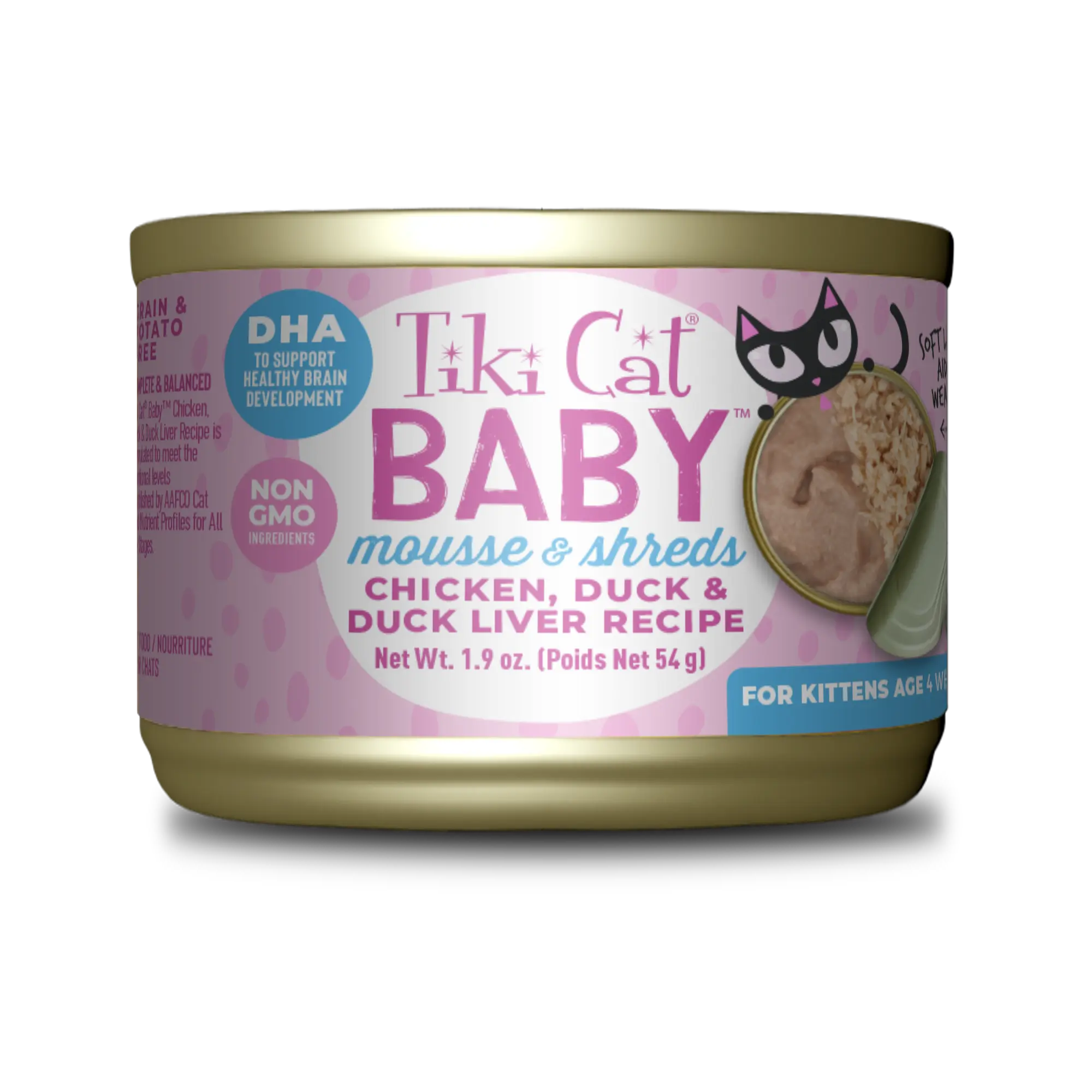 Tiki Cat Tiki Cat® Baby™ Mousse & Shreds Chicken, Duck & Duck Liver Recipe Wet Cat Food