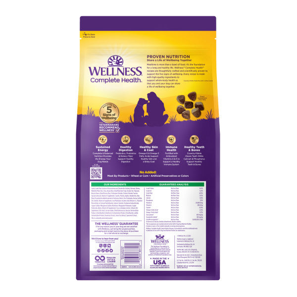 Wellness Complete Health Natural Lamb & Barley Recipe Dry Dog Food