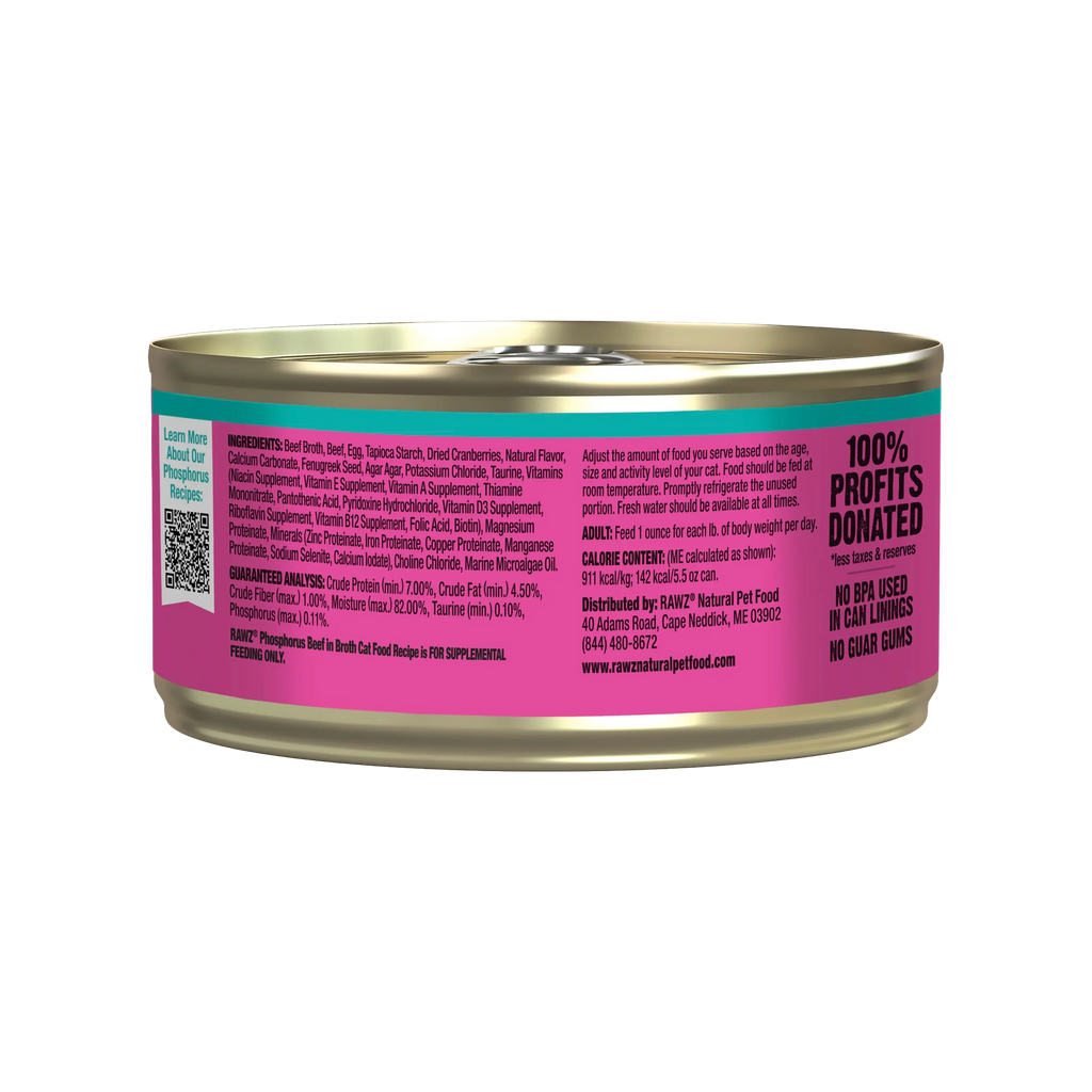 Rawz Lower Phosphorus Beef Canned Cat Food