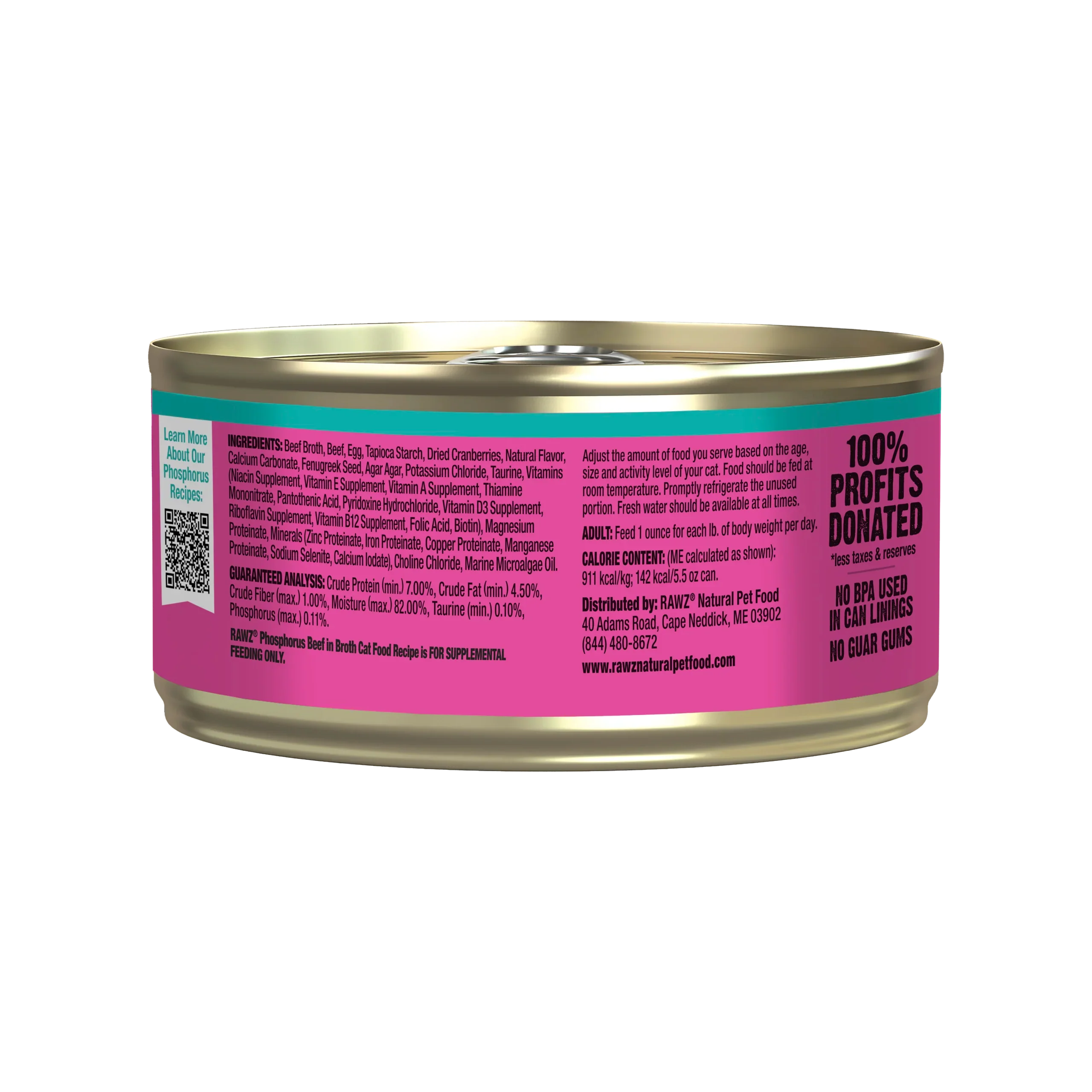 Rawz Lower Phosphorus Beef Canned Cat Food