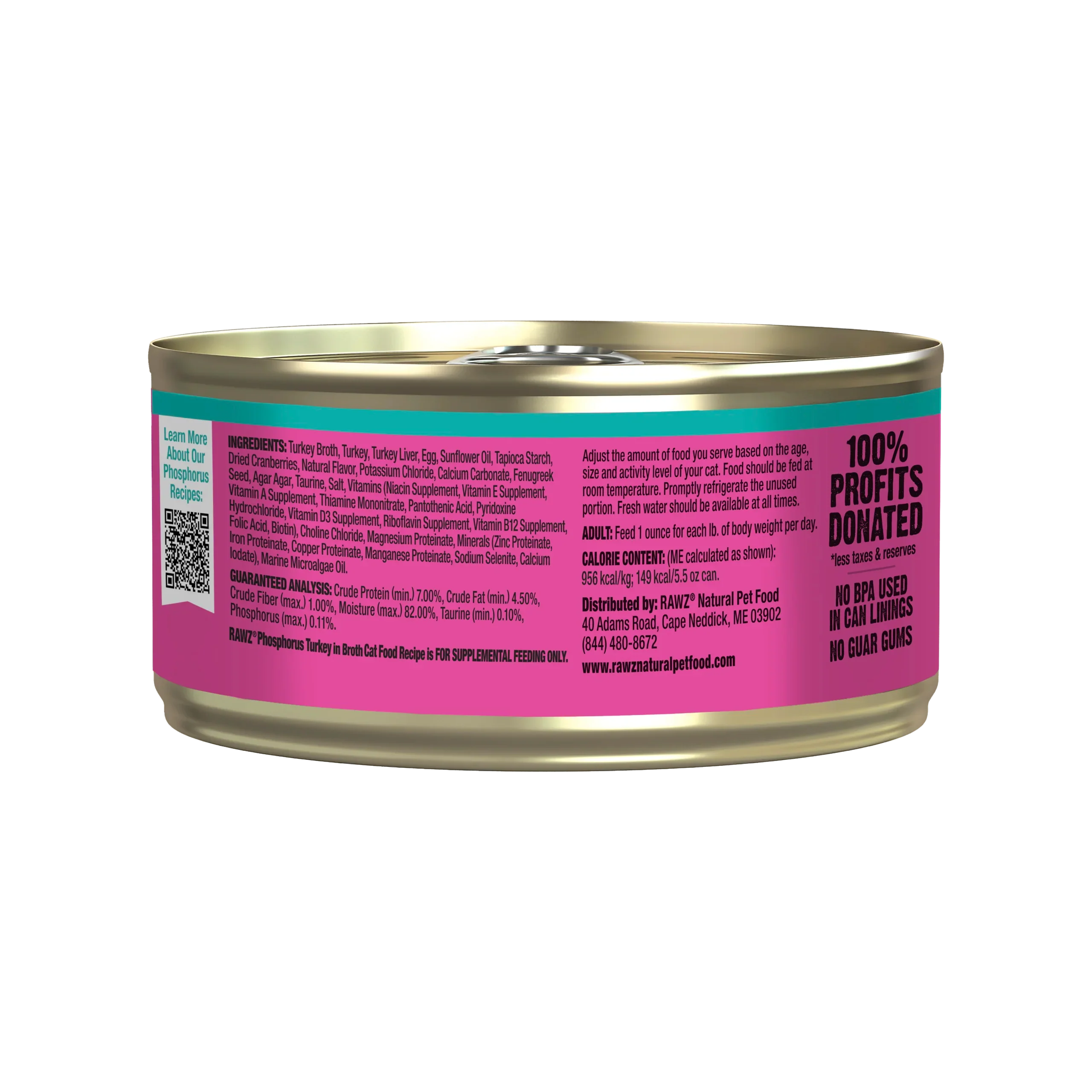 Rawz Lower Phosphorus Turkey Canned Cat Food