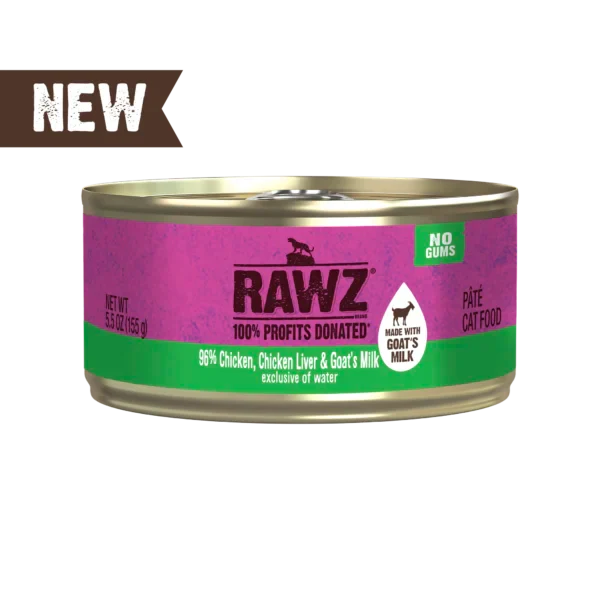 Rawz With Goat's Milk 96% Chicken & Chicken Liver Canned Cat Food