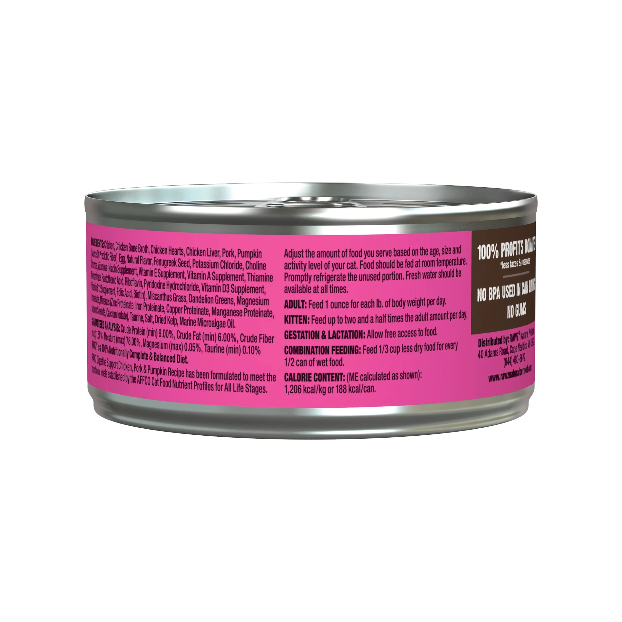 Rawz Digestive Support Chicken, Pork & Pumpkin Cat Food