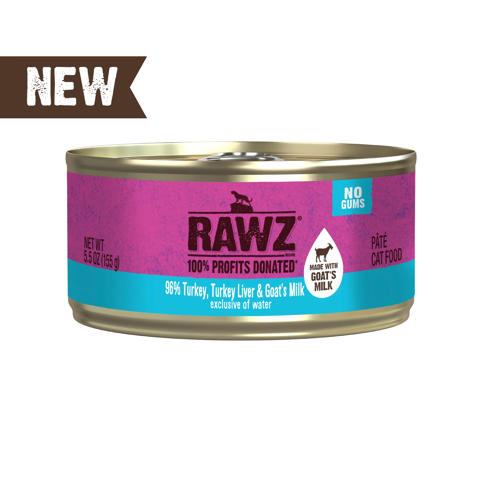 Rawz With Goat's Milk 96% Turkey & Turkey Liver Canned Cat Food