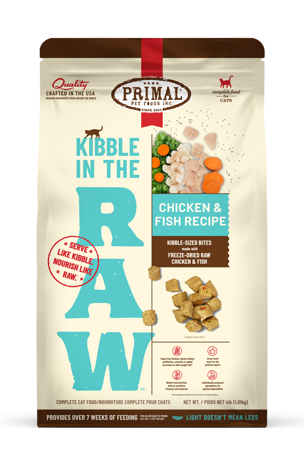 Primal Pet Foods Feline Kibble in the Raw Cat Food Chicken & Fish Recipe