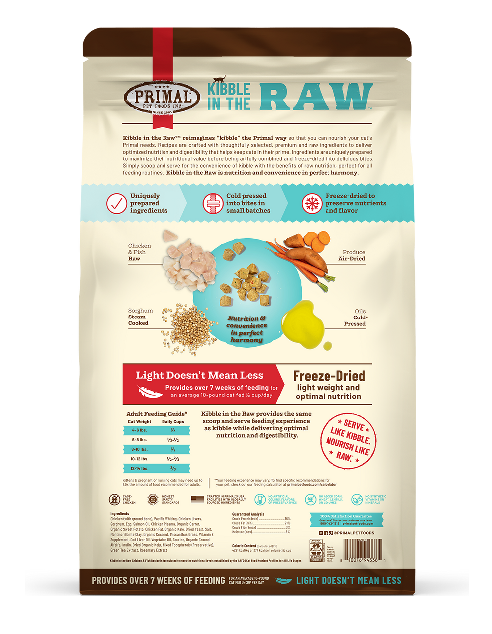 Primal Pet Foods Feline Kibble in the Raw Cat Food Chicken & Fish Recipe