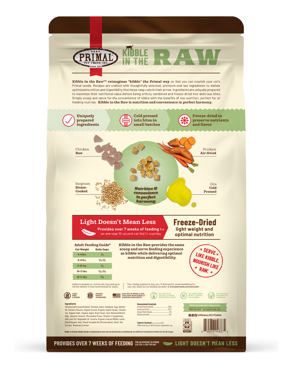 Primal Pet Foods Feline Kibble in the Raw Cat Food Chicken Recipe