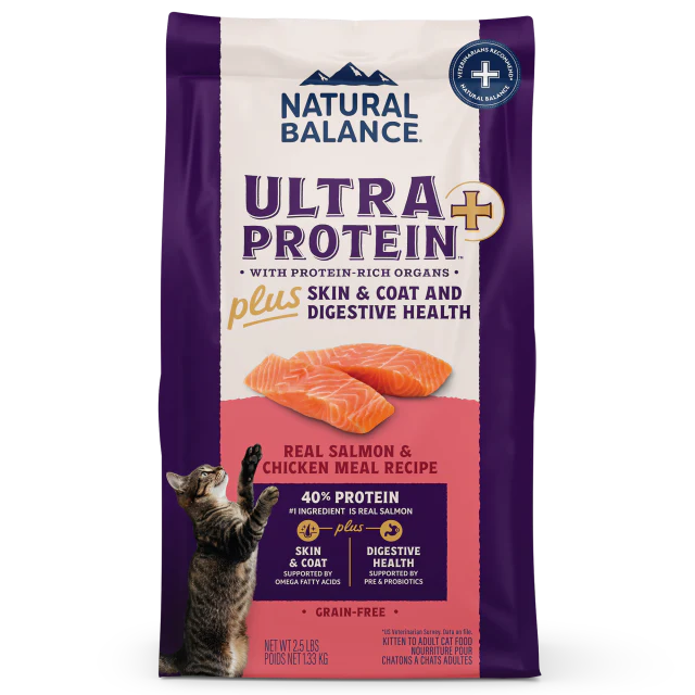Natural Balance Skin & Coat and Digestive Health, Real Salmon & Chicken Meal Recipe Cat Food