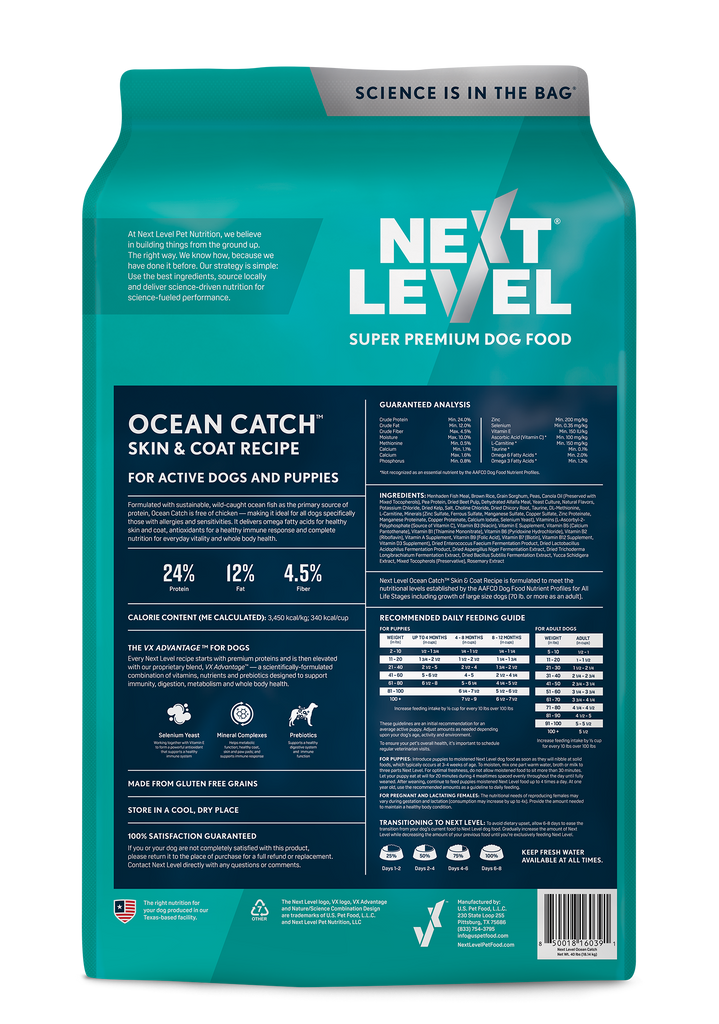Next Level Ocean Catch Skin & Coat Recipe For Active Dogs and Puppies
