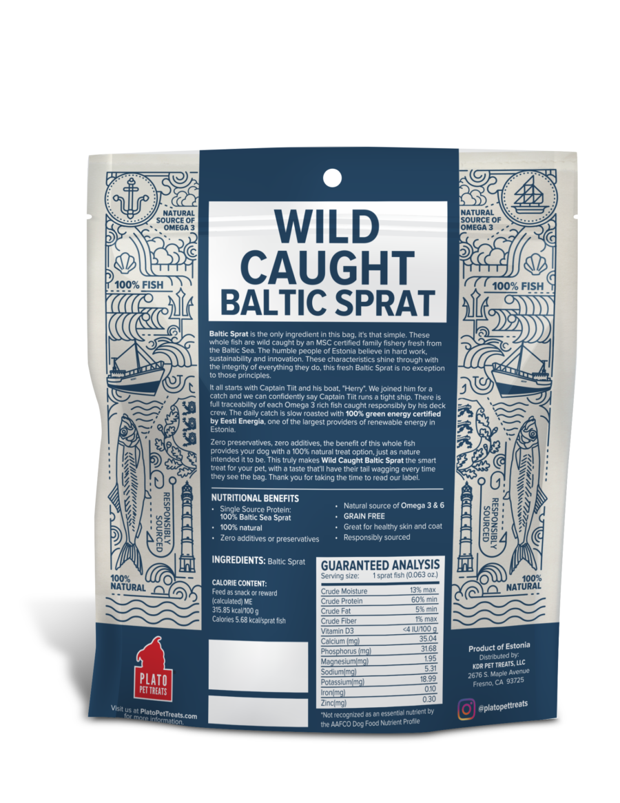 Plato Wild Caught Baltic Sprat Fish Dog Treats