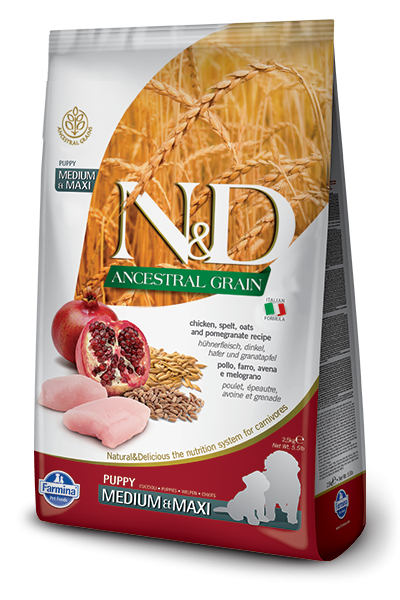 Farmina N&D Ancestral Grain Canine  Chicken & Pomegranate Puppy Medium & Maxi Food