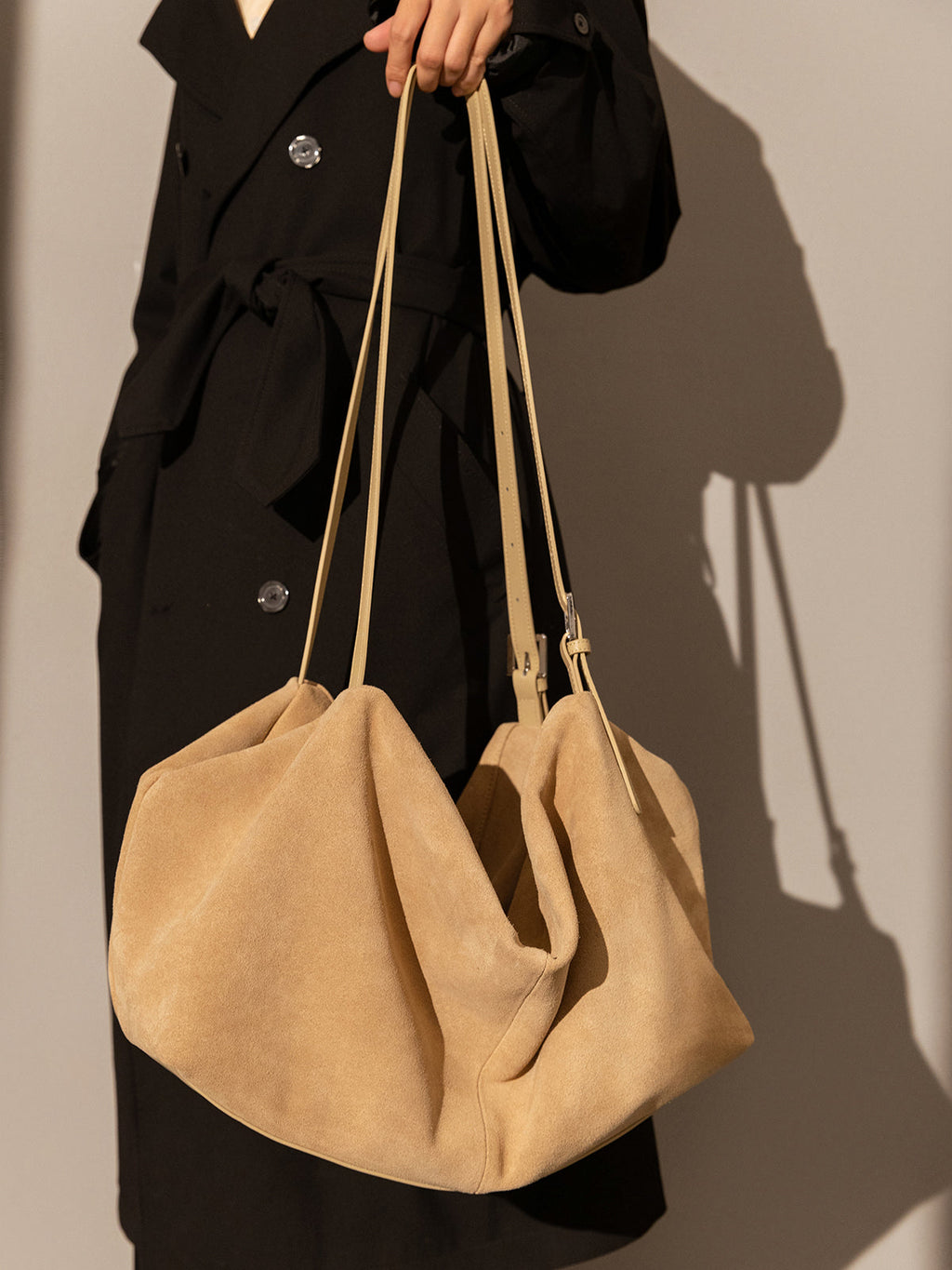Slouchy Suede Leather Shoulder Bag
