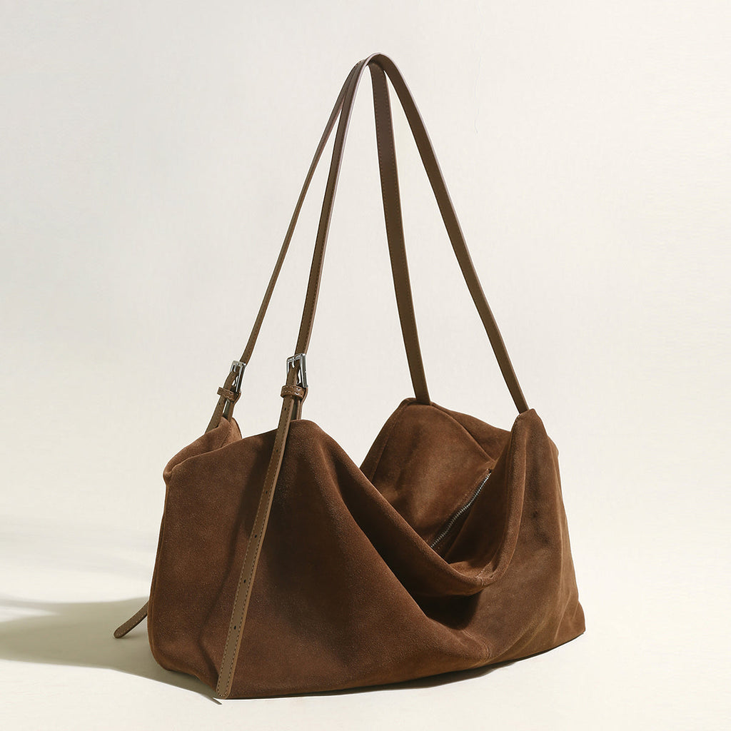 Slouchy Suede Leather Shoulder Bag