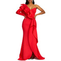 Solid Color Mid-Length Long Skirt High-Waisted Chest-Wrapped Ruffle Gown