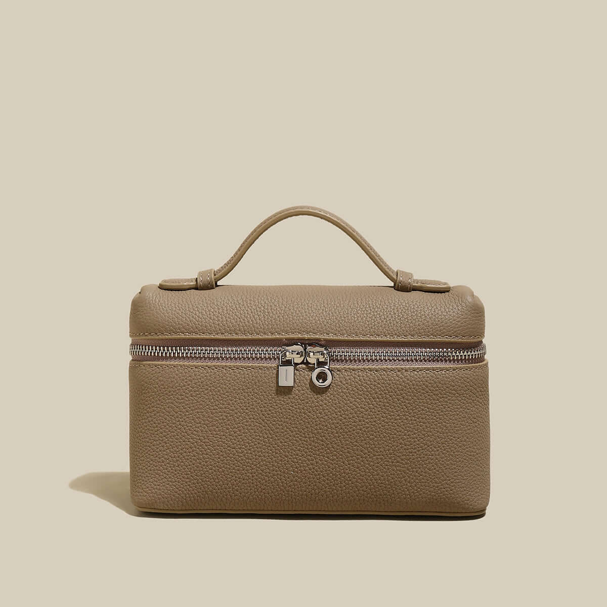 Traveler's Top-Handle Rectangle Box Mini Make Up Bag