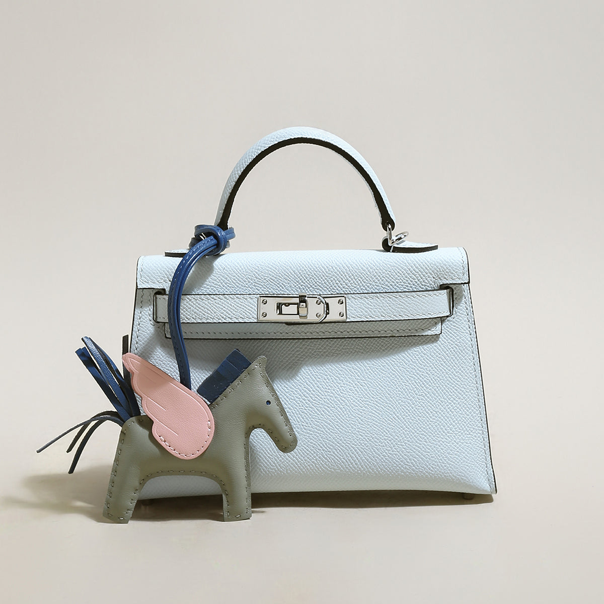 Trendy Petite Top Handle Bag with a Horse Charm