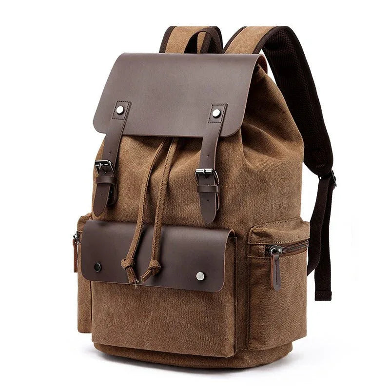 Unisex Casual Business Laptop Bag With Buckle Drawstring Backpack