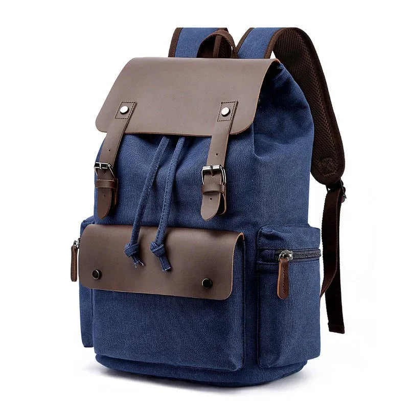 Unisex Casual Business Laptop Bag With Buckle Drawstring Backpack
