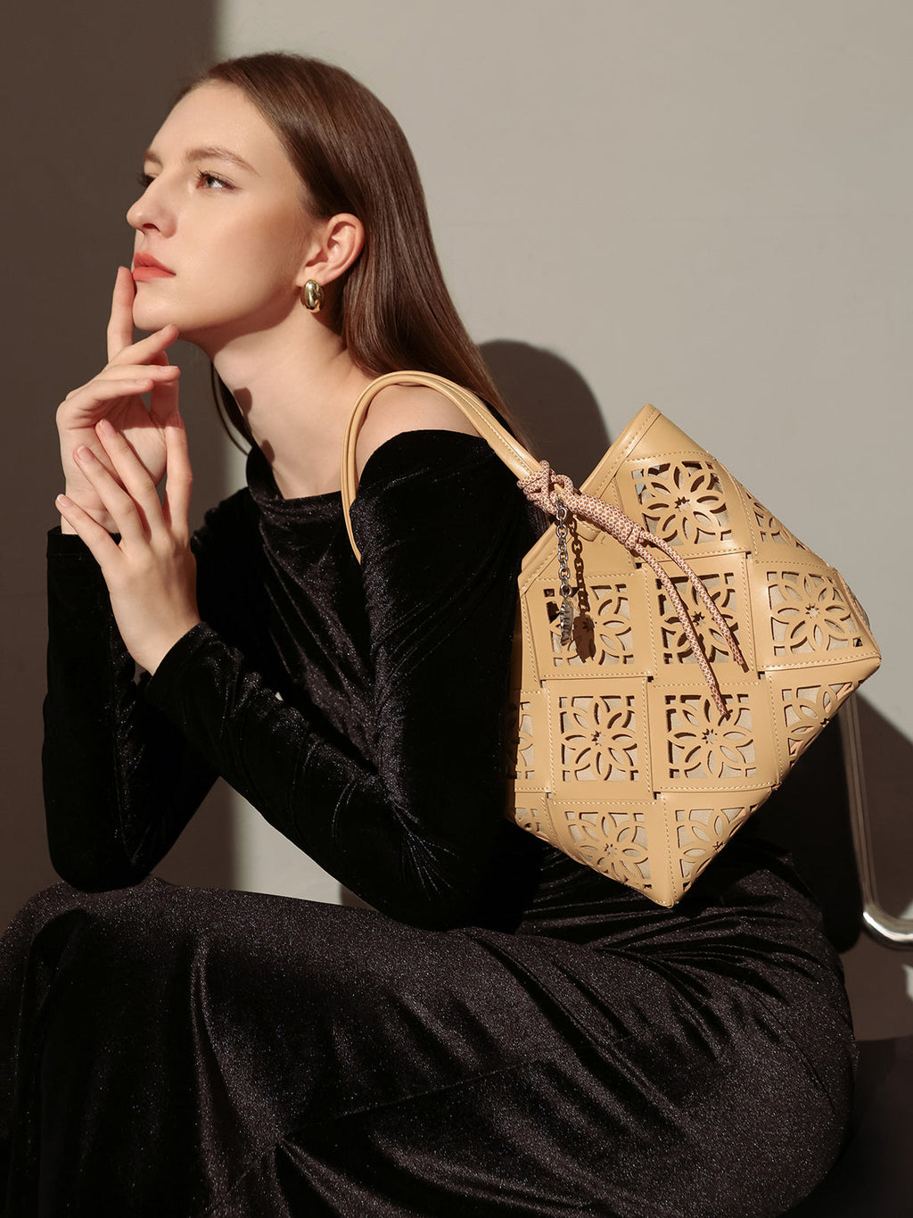 Venetian Perforated Leather Tote Bag