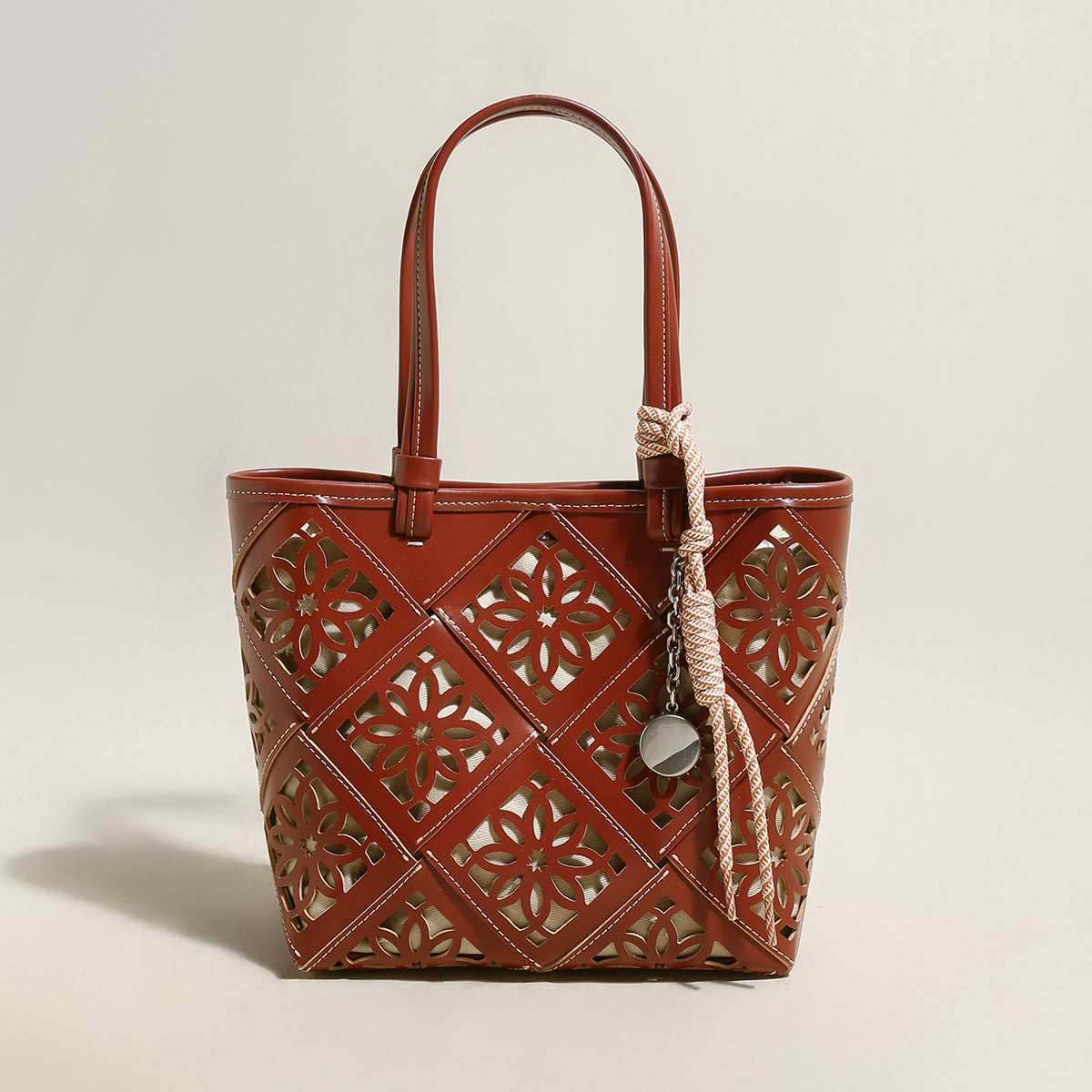 Venetian Perforated Leather Tote Bag