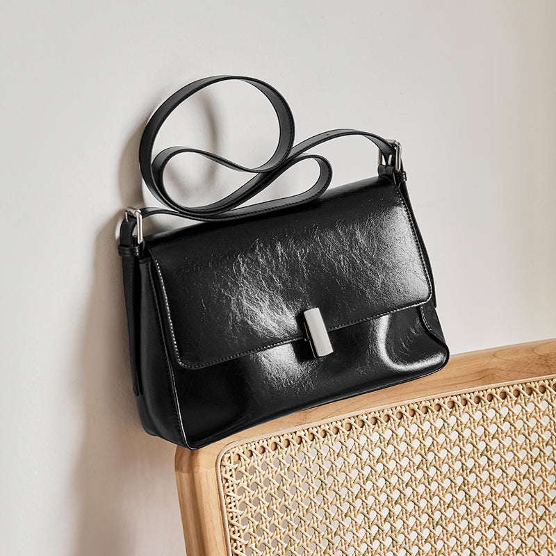 Versatile and Stylish Calf Leather Crossbody Bag