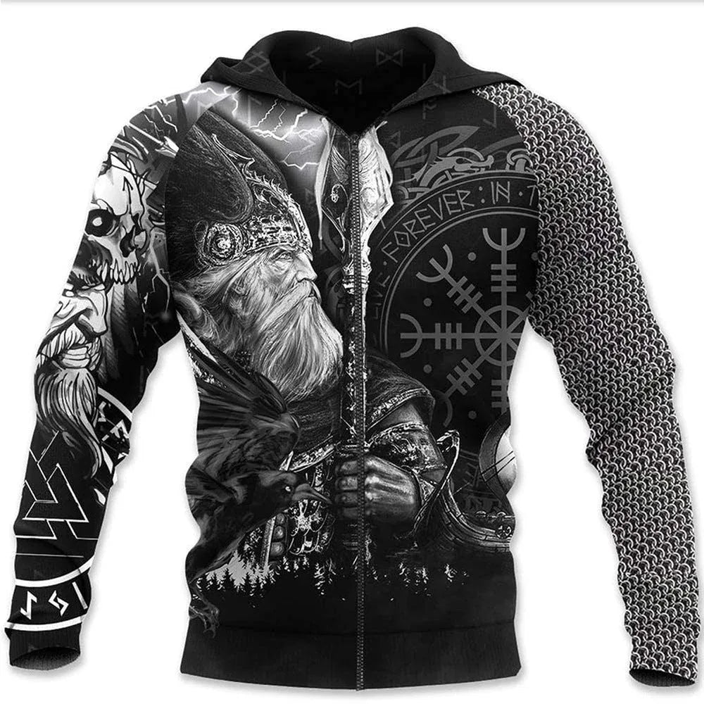 Viking Warrior Printed Hoodies Sweatshirts