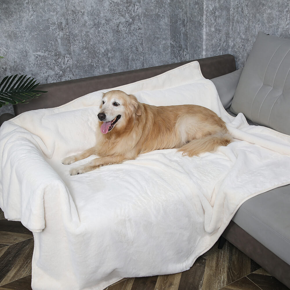 Waterproof  Faux Fur Blanket-White