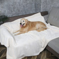 Waterproof  Faux Fur Blanket-White