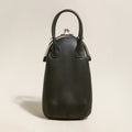 Whimsical Gourd Leather Ball Clasp Top Handle Bag