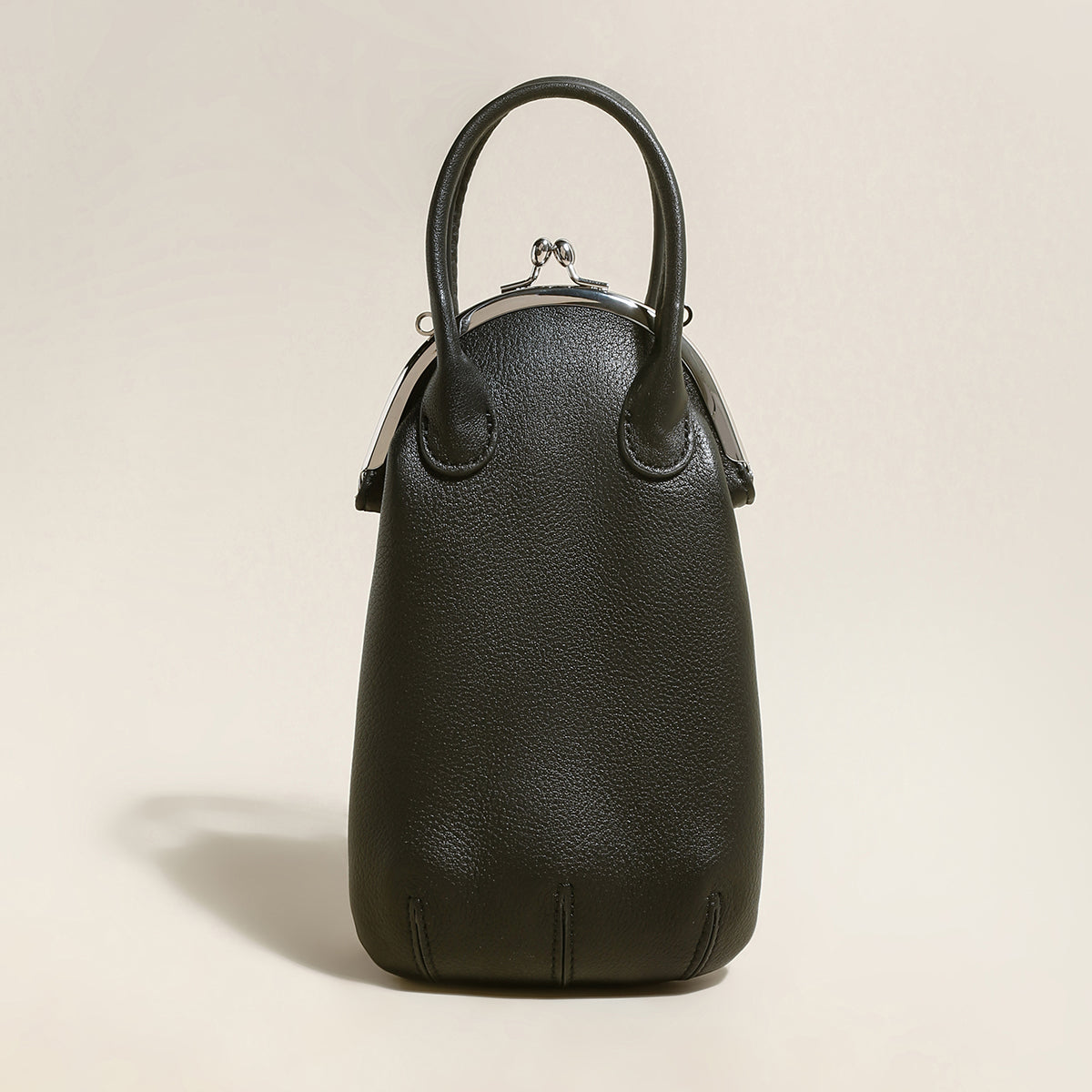 Whimsical Gourd Leather Ball Clasp Top Handle Bag