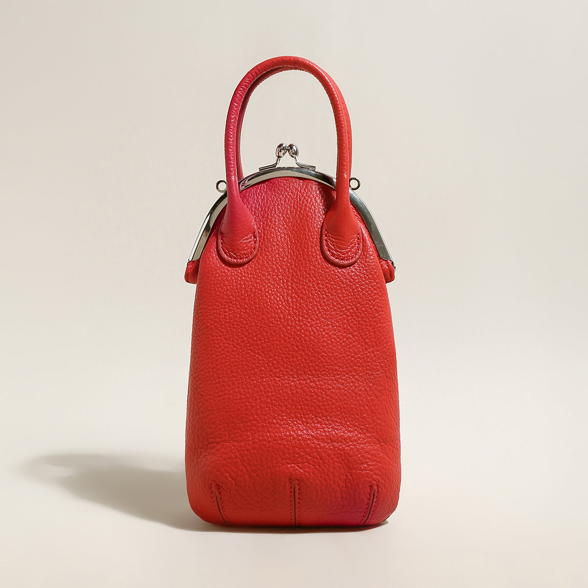 Whimsical Gourd Leather Ball Clasp Top Handle Bag