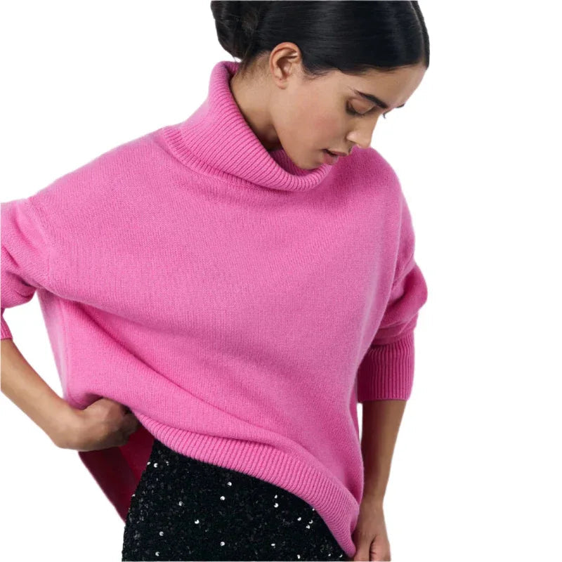 Winter Turtleneck Sweater Fashion Personality Long Sleeve Knitted Top Women's Clothing