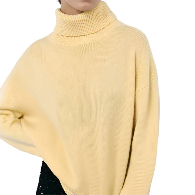 Winter Turtleneck Sweater Fashion Personality Long Sleeve Knitted Top Women's Clothing