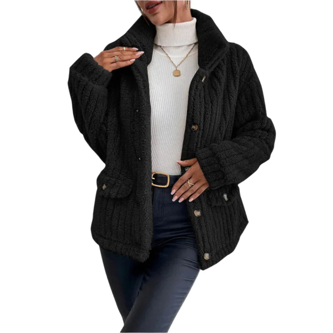 Women's Double-Sided Velvet Button Cardigan Casual Coat