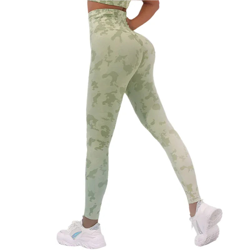 Women's Fitness Camouflage Yoga Pants High Waist Seamless Leggings Butt Lift Tights Gym Exercise Clothing