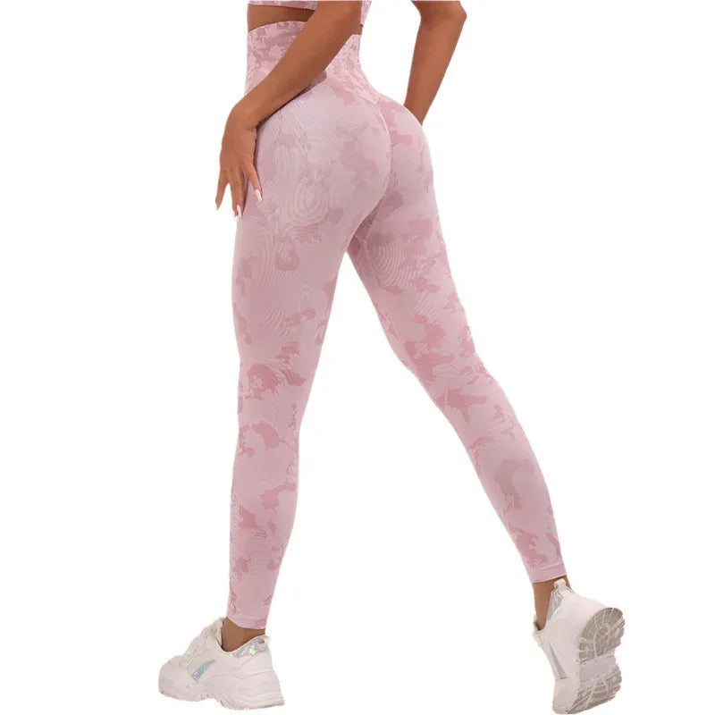 Women's Fitness Camouflage Yoga Pants High Waist Seamless Leggings Butt Lift Tights Gym Exercise Clothing