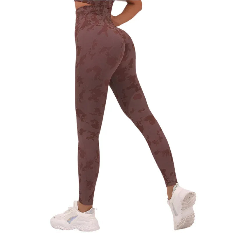 Women's Fitness Camouflage Yoga Pants High Waist Seamless Leggings Butt Lift Tights Gym Exercise Clothing