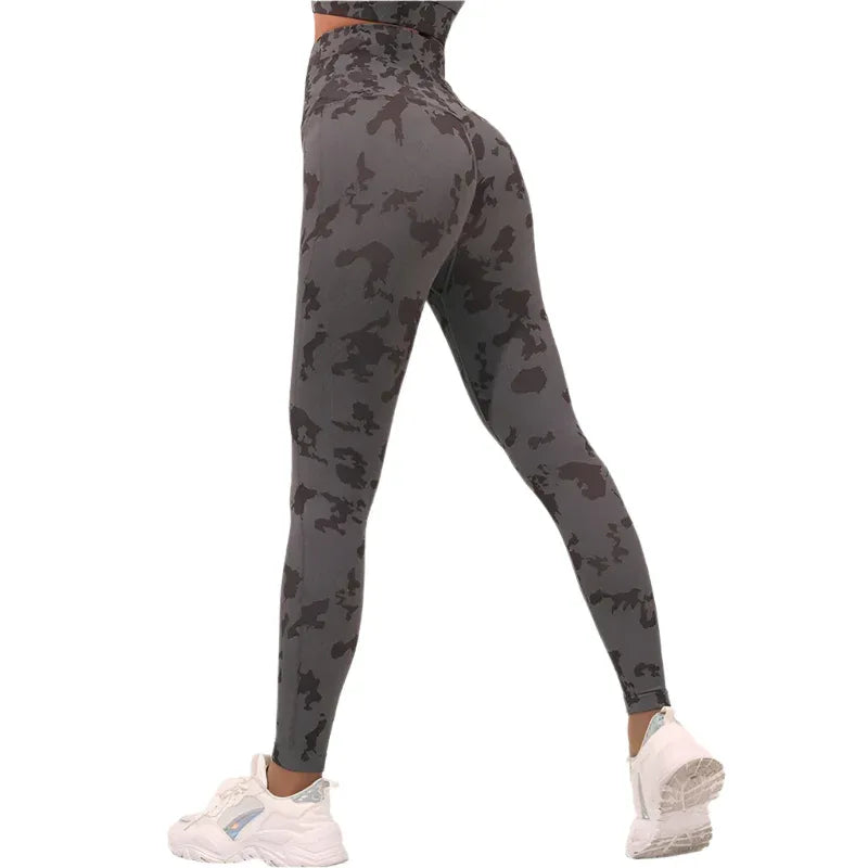 Women's Fitness Camouflage Yoga Pants High Waist Seamless Leggings Butt Lift Tights Gym Exercise Clothing